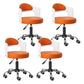 Modern Adjustable Rotatable Stool Steel Household Bar Stool with Cushion and Pulley Orange Yellow Set of 4 Clearhalo 'Bar Furniture' 'Bar Stools' 'bar_stools' 'furniture_bar_stools' 'Kitchen & Dining Furniture' 'kitchen&dining_furn' 'kitchen' 'kitchen_furn' Furniture' 4536931