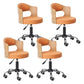 Modern Adjustable Rotatable Stool Steel Household Bar Stool with Cushion and Pulley Orange Set of 4 Clearhalo 'Bar Furniture' 'Bar Stools' 'bar_stools' 'furniture_bar_stools' 'Kitchen & Dining Furniture' 'kitchen&dining_furn' 'kitchen' 'kitchen_furn' Furniture' 4536936