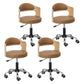 Modern Adjustable Rotatable Stool Steel Household Bar Stool with Cushion and Pulley Beige Set of 4 Clearhalo 'Bar Furniture' 'Bar Stools' 'bar_stools' 'furniture_bar_stools' 'Kitchen & Dining Furniture' 'kitchen&dining_furn' 'kitchen' 'kitchen_furn' Furniture' 4536939