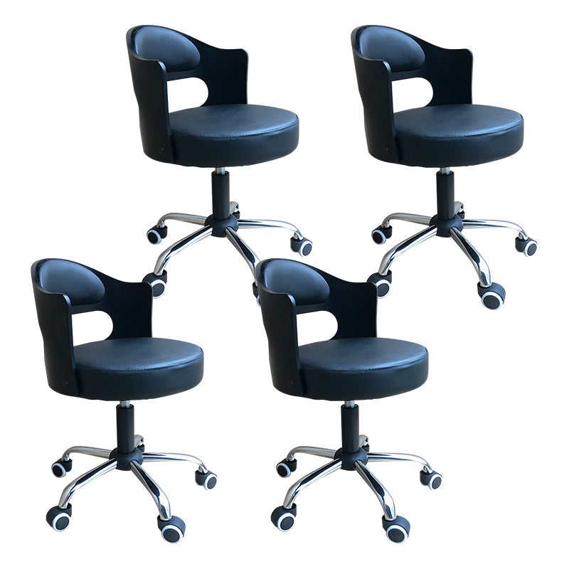 Modern Adjustable Rotatable Stool Steel Household Bar Stool with Cushion and Pulley Lake Blue Set of 4 Clearhalo 'Bar Furniture' 'Bar Stools' 'bar_stools' 'furniture_bar_stools' 'Kitchen & Dining Furniture' 'kitchen&dining_furn' 'kitchen' 'kitchen_furn' Furniture' 4536941