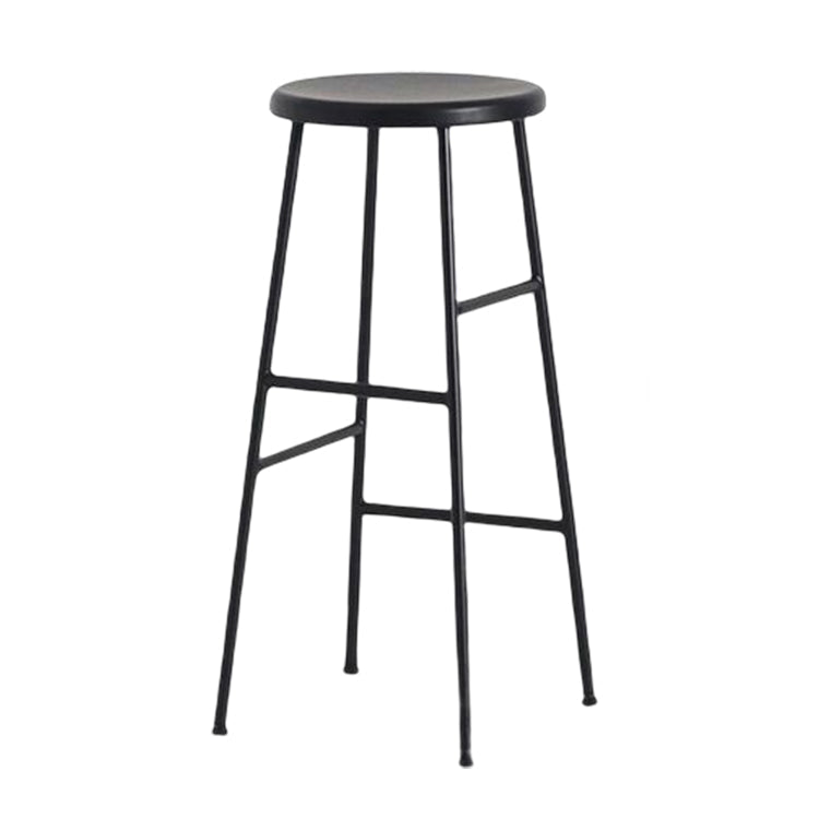 Contemporary Round Counter Bar Stool Backless Bar Stool with Footrest Black 1 Piece Clearhalo 'Bar Furniture' 'Bar Stools' 'bar_stools' 'furn' 'furn_bar_stools' 'furniture_bar_stools' 'Kitchen & Dining Furniture' 'kitchen&dining_furn' 'kitchen' 'kitchen_furn' Furniture' 4536973
