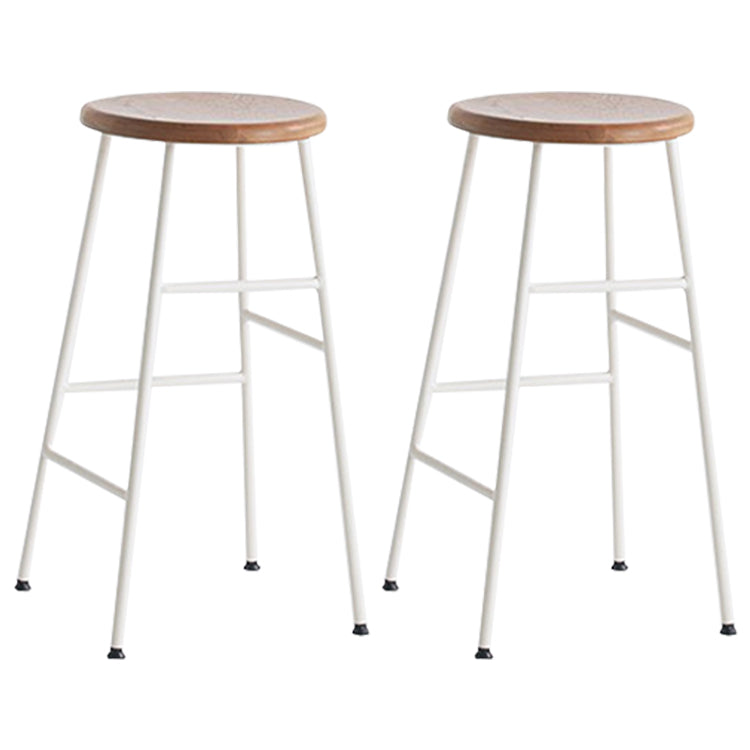 Contemporary Round Counter Bar Stool Backless Bar Stool with Footrest Natural 2 Piece Set Clearhalo 'Bar Furniture' 'Bar Stools' 'bar_stools' 'furn' 'furn_bar_stools' 'furniture_bar_stools' 'Kitchen & Dining Furniture' 'kitchen&dining_furn' 'kitchen' 'kitchen_furn' Furniture' 4536980
