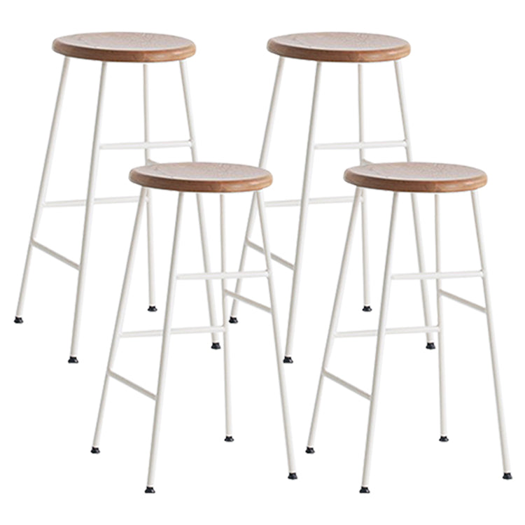 Contemporary Round Counter Bar Stool Backless Bar Stool with Footrest Natural 4 Piece Set Clearhalo 'Bar Furniture' 'Bar Stools' 'bar_stools' 'furn' 'furn_bar_stools' 'furniture_bar_stools' 'Kitchen & Dining Furniture' 'kitchen&dining_furn' 'kitchen' 'kitchen_furn' Furniture' 4536981