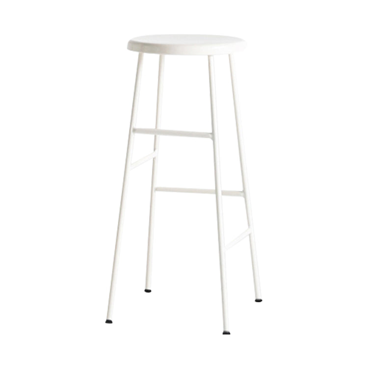 Contemporary Round Counter Bar Stool Backless Bar Stool with Footrest White 1 Piece Clearhalo 'Bar Furniture' 'Bar Stools' 'bar_stools' 'furn' 'furn_bar_stools' 'furniture_bar_stools' 'Kitchen & Dining Furniture' 'kitchen&dining_furn' 'kitchen' 'kitchen_furn' Furniture' 4536982