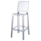 Acrylic Indoor Bar Stool Full Back Modern Square Arm-less Counter Stool Grey 1 Piece Clearhalo 'Bar Furniture' 'Bar Stools' 'bar_stools' 'furn' 'furn_bar_stools' 'furniture_bar_stools' 'Kitchen & Dining Furniture' 'kitchen&dining_furn' 'kitchen' 'kitchen_furn' Furniture' 4536988