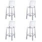 Acrylic Indoor Bar Stool Full Back Modern Square Arm-less Counter Stool Grey 4 Piece Set Clearhalo 'Bar Furniture' 'Bar Stools' 'bar_stools' 'furn' 'furn_bar_stools' 'furniture_bar_stools' 'Kitchen & Dining Furniture' 'kitchen&dining_furn' 'kitchen' 'kitchen_furn' Furniture' 4536992