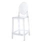 Acrylic Indoor Bar Stool Full Back Modern Square Arm-less Counter Stool White-Clear 1 Piece Clearhalo 'Bar Furniture' 'Bar Stools' 'bar_stools' 'furn' 'furn_bar_stools' 'furniture_bar_stools' 'Kitchen & Dining Furniture' 'kitchen&dining_furn' 'kitchen' 'kitchen_furn' Furniture' 4536994