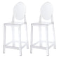 Acrylic Indoor Bar Stool Full Back Modern Square Arm-less Counter Stool White-Clear 2 Piece Set Clearhalo 'Bar Furniture' 'Bar Stools' 'bar_stools' 'furn' 'furn_bar_stools' 'furniture_bar_stools' 'Kitchen & Dining Furniture' 'kitchen&dining_furn' 'kitchen' 'kitchen_furn' Furniture' 4536996