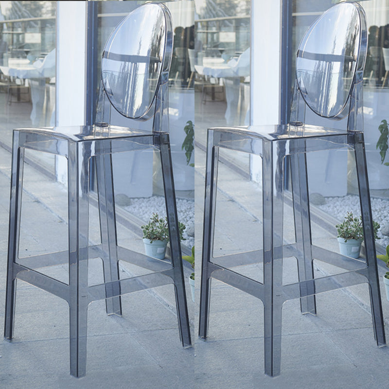 Acrylic Indoor Bar Stool Full Back Modern Square Arm-less Counter Stool Grey 2 Piece Set Clearhalo 'Bar Furniture' 'Bar Stools' 'bar_stools' 'furn' 'furn_bar_stools' 'furniture_bar_stools' 'Kitchen & Dining Furniture' 'kitchen&dining_furn' 'kitchen' 'kitchen_furn' Furniture' 4537000