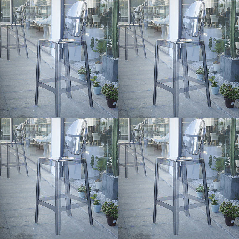 Acrylic Indoor Bar Stool Full Back Modern Square Arm-less Counter Stool Smoke Gray 4 Piece Set Clearhalo 'Bar Furniture' 'Bar Stools' 'bar_stools' 'furn' 'furn_bar_stools' 'furniture_bar_stools' 'Kitchen & Dining Furniture' 'kitchen&dining_furn' 'kitchen' 'kitchen_furn' Furniture' 4537001