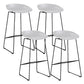 Modern Style Iron Bar Stool with Footrest Coffee Shop Casual Bar Stool White 4 Piece Set Clearhalo 'Bar Furniture' 'Bar Stools' 'bar_stools' 'furn' 'furn_bar_stools' 'furniture_bar_stools' 'Kitchen & Dining Furniture' 'kitchen&dining_furn' 'kitchen' 'kitchen_furn' Furniture' 4537009