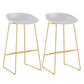 Modern Style Iron Bar Stool with Footrest Coffee Shop Casual Bar Stool Gold 2 Piece Set Clearhalo 'Bar Furniture' 'Bar Stools' 'bar_stools' 'furn' 'furn_bar_stools' 'furniture_bar_stools' 'Kitchen & Dining Furniture' 'kitchen&dining_furn' 'kitchen' 'kitchen_furn' Furniture' 4537015