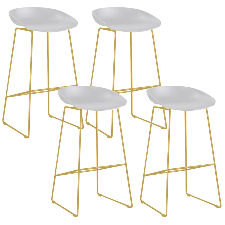 Modern Style Iron Bar Stool with Footrest Coffee Shop Casual Bar Stool Gold 4 Piece Set Clearhalo 'Bar Furniture' 'Bar Stools' 'bar_stools' 'furn' 'furn_bar_stools' 'furniture_bar_stools' 'Kitchen & Dining Furniture' 'kitchen&dining_furn' 'kitchen' 'kitchen_furn' Furniture' 4537017