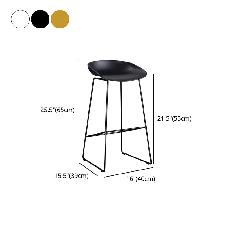 Modern Style Iron Bar Stool with Footrest Coffee Shop Casual Bar Stool Clearhalo 'Bar Furniture' 'Bar Stools' 'bar_stools' 'furn' 'furn_bar_stools' 'furniture_bar_stools' 'Kitchen & Dining Furniture' 'kitchen&dining_furn' 'kitchen' 'kitchen_furn' Furniture' 4537020
