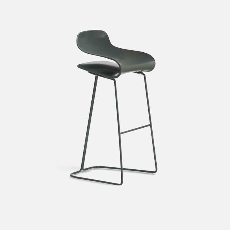 Modern Armless Backrest Counter Stool Steel Cafe Bar Stool with Plastic Seat Green Bar Stool(30"H) Clearhalo 'Bar Furniture' 'Bar Stools' 'bar_stools' 'furn' 'furn_bar_stools' 'furniture_bar_stools' 'Kitchen & Dining Furniture' 'kitchen&dining_furn' 'kitchen' 'kitchen_furn' Furniture' 4537025