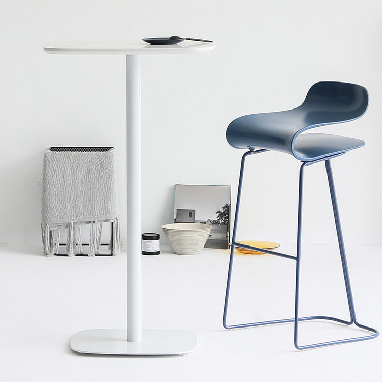 Modern Armless Backrest Counter Stool Steel Cafe Bar Stool with Plastic Seat Clearhalo 'Bar Furniture' 'Bar Stools' 'bar_stools' 'furn' 'furn_bar_stools' 'furniture_bar_stools' 'Kitchen & Dining Furniture' 'kitchen&dining_furn' 'kitchen' 'kitchen_furn' Furniture' 4537027