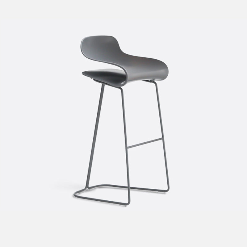 Modern Armless Backrest Counter Stool Steel Cafe Bar Stool with Plastic Seat Grey Bar Stool(30"H) Clearhalo 'Bar Furniture' 'Bar Stools' 'bar_stools' 'furn' 'furn_bar_stools' 'furniture_bar_stools' 'Kitchen & Dining Furniture' 'kitchen&dining_furn' 'kitchen' 'kitchen_furn' Furniture' 4537028