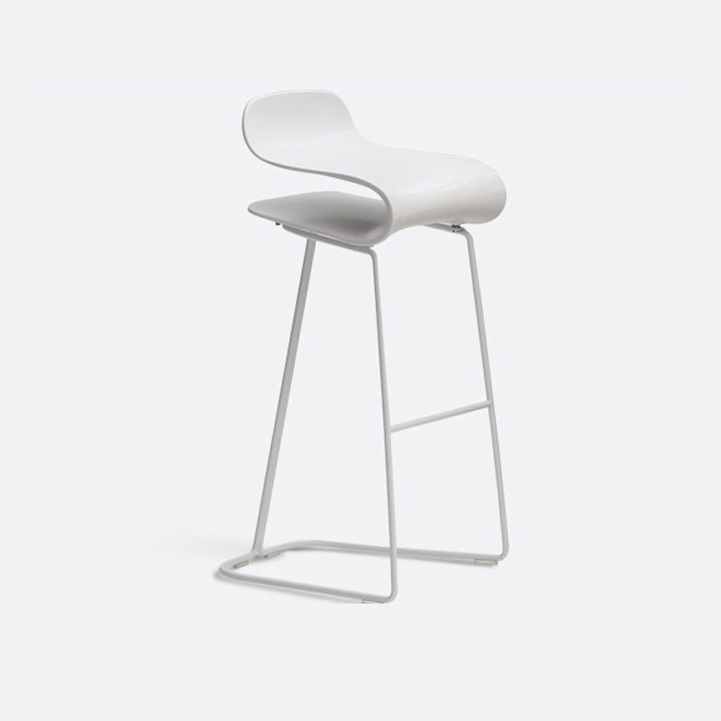 Modern Armless Backrest Counter Stool Steel Cafe Bar Stool with Plastic Seat White Bar Stool(30"H) Clearhalo 'Bar Furniture' 'Bar Stools' 'bar_stools' 'furn' 'furn_bar_stools' 'furniture_bar_stools' 'Kitchen & Dining Furniture' 'kitchen&dining_furn' 'kitchen' 'kitchen_furn' Furniture' 4537030_46947913-af8b-4427-9db0-2805c458a426