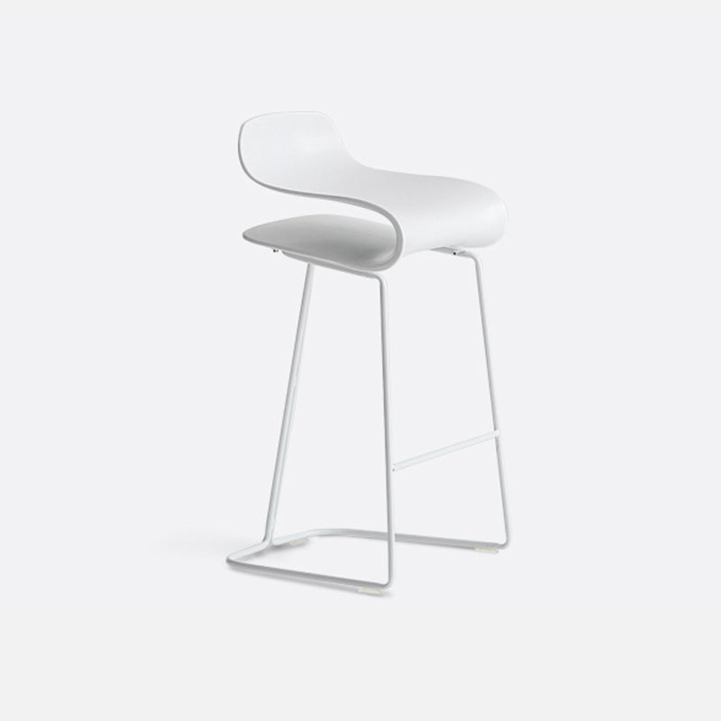 Modern Armless Backrest Counter Stool Steel Cafe Bar Stool with Plastic Seat White Counter Stool(26"H) Clearhalo 'Bar Furniture' 'Bar Stools' 'bar_stools' 'furn' 'furn_bar_stools' 'furniture_bar_stools' 'Kitchen & Dining Furniture' 'kitchen&dining_furn' 'kitchen' 'kitchen_furn' Furniture' 4537042