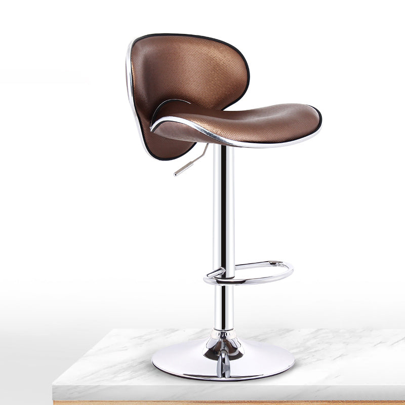 Modern Liftable Rotatable Counter Stool Steel Household Bar Stool with Pedal and Cushion Coffee 1 Piece Bar Stool(31"H) Clearhalo 'Bar Furniture' 'Bar Stools' 'bar_stools' 'furn' 'furn_bar_stools' 'furniture_bar_stools' 'Kitchen & Dining Furniture' 'kitchen&dining_furn' 'kitchen' 'kitchen_furn' Furniture' 4537112