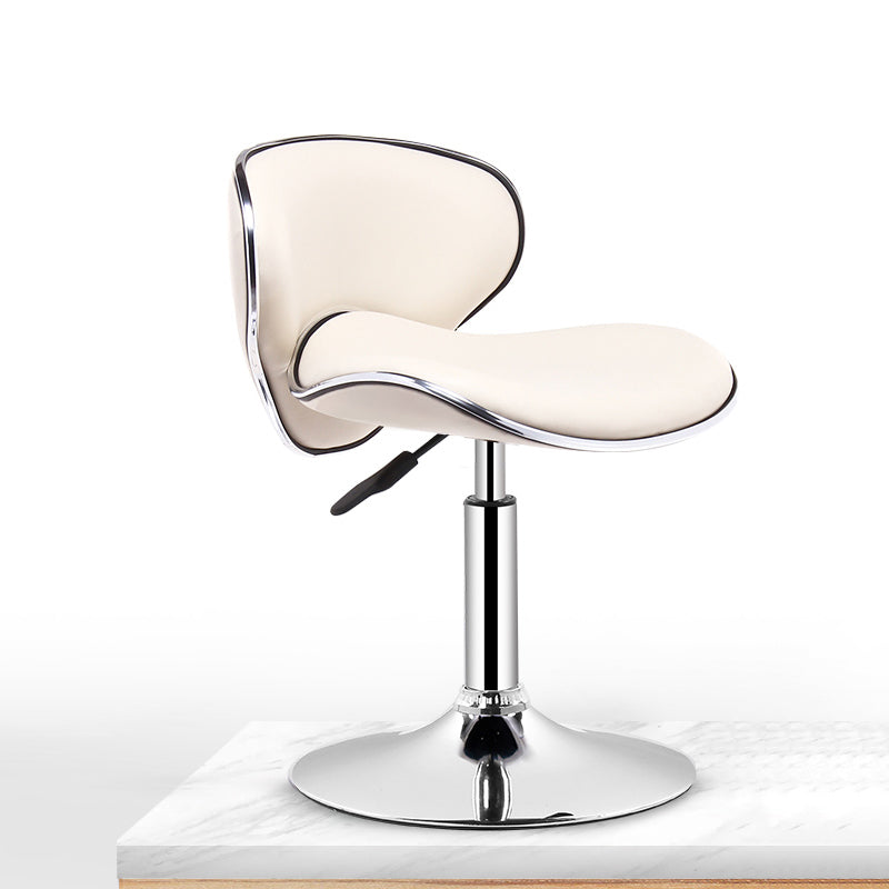 Modern Liftable Rotatable Counter Stool Steel Household Bar Stool with Pedal and Cushion Beige 1 Piece Short Stool(20"H) Clearhalo 'Bar Furniture' 'Bar Stools' 'bar_stools' 'furn' 'furn_bar_stools' 'furniture_bar_stools' 'Kitchen & Dining Furniture' 'kitchen&dining_furn' 'kitchen' 'kitchen_furn' Furniture' 4537118