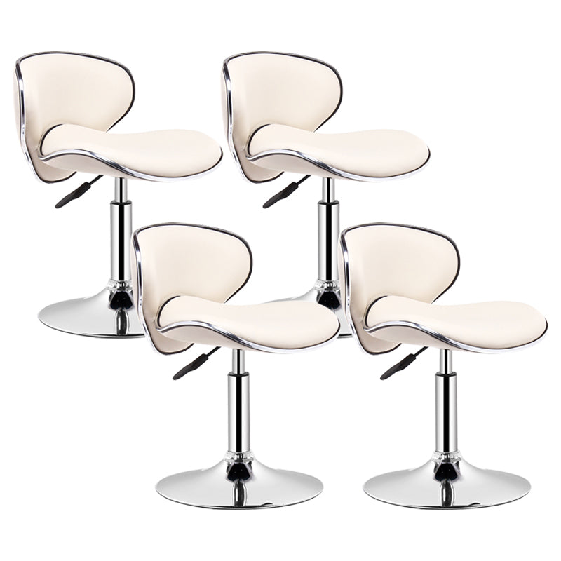 Modern Liftable Rotatable Counter Stool Steel Household Bar Stool with Pedal and Cushion Beige 4 Piece Set Short Stool(20"H) Clearhalo 'Bar Furniture' 'Bar Stools' 'bar_stools' 'furn' 'furn_bar_stools' 'furniture_bar_stools' 'Kitchen & Dining Furniture' 'kitchen&dining_furn' 'kitchen' 'kitchen_furn' Furniture' 4537122