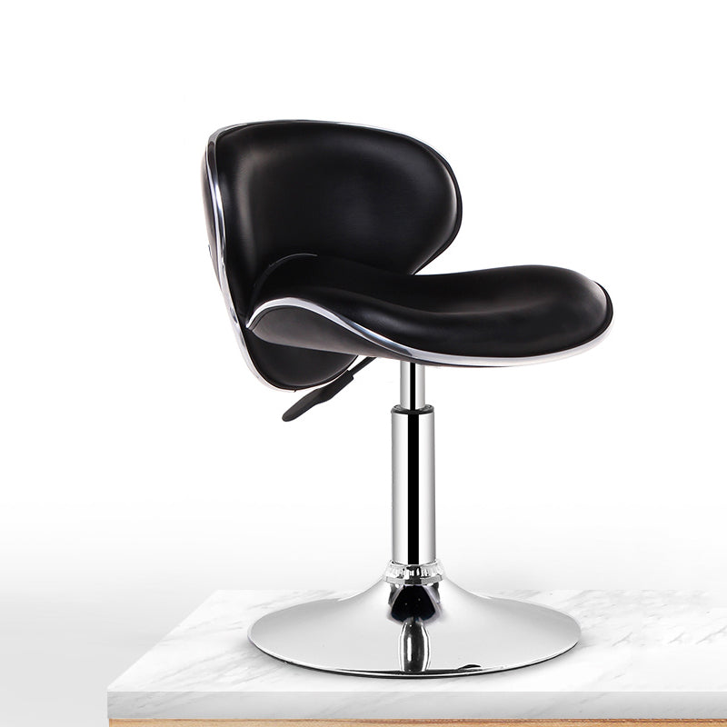 Modern Liftable Rotatable Counter Stool Steel Household Bar Stool with Pedal and Cushion Black 1 Piece Short Stool(20"H) Clearhalo 'Bar Furniture' 'Bar Stools' 'bar_stools' 'furn' 'furn_bar_stools' 'furniture_bar_stools' 'Kitchen & Dining Furniture' 'kitchen&dining_furn' 'kitchen' 'kitchen_furn' Furniture' 4537123