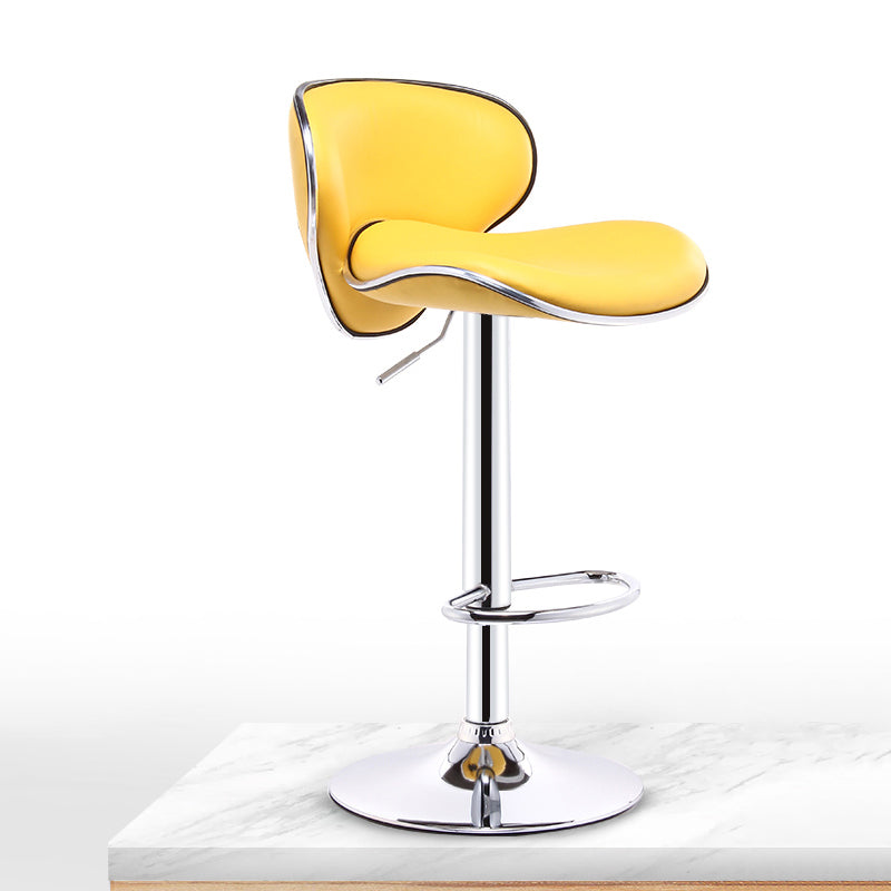 Modern Liftable Rotatable Counter Stool Steel Household Bar Stool with Pedal and Cushion Yellow 1 Piece Bar Stool(31"H) Clearhalo 'Bar Furniture' 'Bar Stools' 'bar_stools' 'furn' 'furn_bar_stools' 'furniture_bar_stools' 'Kitchen & Dining Furniture' 'kitchen&dining_furn' 'kitchen' 'kitchen_furn' Furniture' 4537133