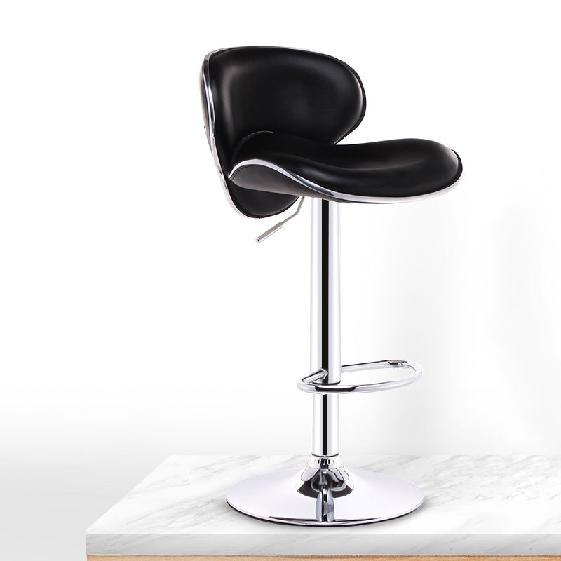 Modern Liftable Rotatable Counter Stool Steel Household Bar Stool with Pedal and Cushion Black 1 Piece Bar Stool(31"H) Clearhalo 'Bar Furniture' 'Bar Stools' 'bar_stools' 'furn' 'furn_bar_stools' 'furniture_bar_stools' 'Kitchen & Dining Furniture' 'kitchen&dining_furn' 'kitchen' 'kitchen_furn' Furniture' 4537136