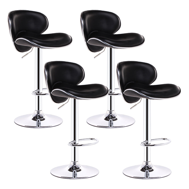 Modern Liftable Rotatable Counter Stool Steel Household Bar Stool with Pedal and Cushion Black 4 Piece Set Bar Stool(31"H) Clearhalo 'Bar Furniture' 'Bar Stools' 'bar_stools' 'furn' 'furn_bar_stools' 'furniture_bar_stools' 'Kitchen & Dining Furniture' 'kitchen&dining_furn' 'kitchen' 'kitchen_furn' Furniture' 4537138