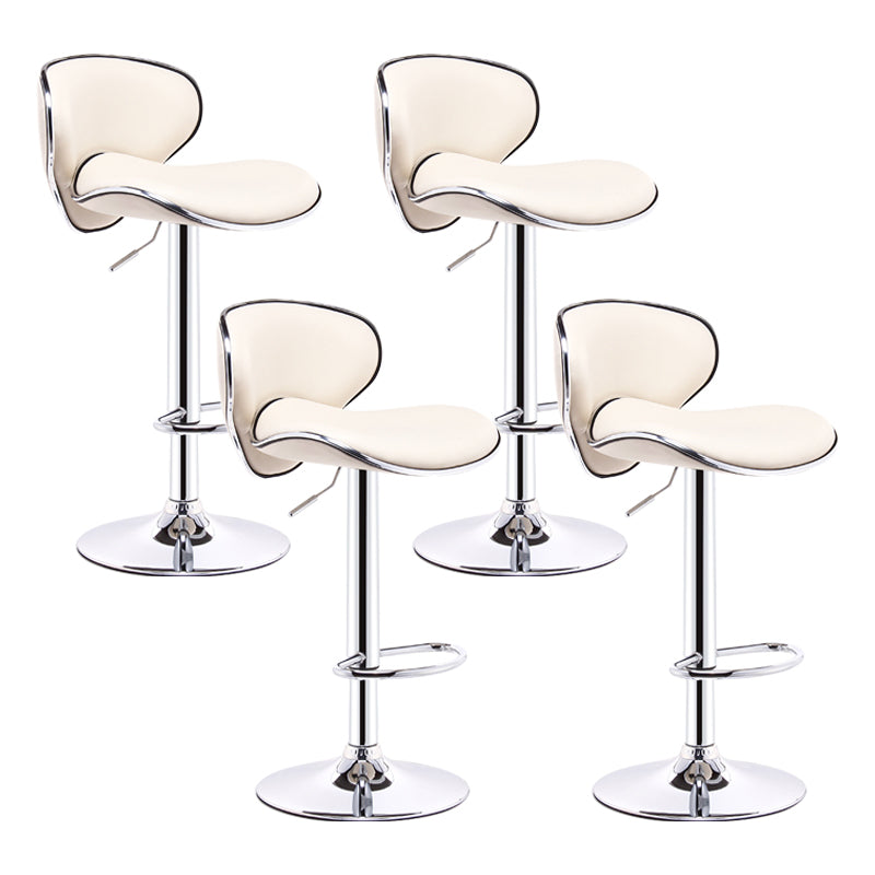 Modern Liftable Rotatable Counter Stool Steel Household Bar Stool with Pedal and Cushion Beige 4 Piece Set Bar Stool(31"H) Clearhalo 'Bar Furniture' 'Bar Stools' 'bar_stools' 'furn' 'furn_bar_stools' 'furniture_bar_stools' 'Kitchen & Dining Furniture' 'kitchen&dining_furn' 'kitchen' 'kitchen_furn' Furniture' 4537141
