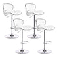 Modern Liftable Rotatable Counter Stool Steel Household Bar Stool with Pedal and Cushion White 4 Piece Set Bar Stool(31"H) Clearhalo 'Bar Furniture' 'Bar Stools' 'bar_stools' 'furn' 'furn_bar_stools' 'furniture_bar_stools' 'Kitchen & Dining Furniture' 'kitchen&dining_furn' 'kitchen' 'kitchen_furn' Furniture' 4537144