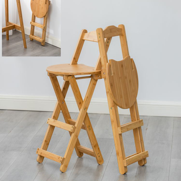 Modern Armless Foldable Counter Stool Wood Household Bar Stool with Pedal Clearhalo 'Bar Furniture' 'Bar Stools' 'bar_stools' 'furn' 'furn_bar_stools' 'furniture_bar_stools' 'Kitchen & Dining Furniture' 'kitchen&dining_furn' 'kitchen' 'kitchen_furn' Furniture' 4537153