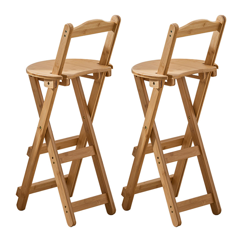 Modern Armless Foldable Counter Stool Wood Household Bar Stool with Pedal Natural 2 Piece Set Bar Stool(30"H) Clearhalo 'Bar Furniture' 'Bar Stools' 'bar_stools' 'furn' 'furn_bar_stools' 'furniture_bar_stools' 'Kitchen & Dining Furniture' 'kitchen&dining_furn' 'kitchen' 'kitchen_furn' Furniture' 4537162