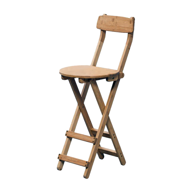 Modern Armless Foldable Counter Stool Wood Household Bar Stool with Pedal Natural 1 Piece Counter Stool(27"H) Clearhalo 'Bar Furniture' 'Bar Stools' 'bar_stools' 'furn' 'furn_bar_stools' 'furniture_bar_stools' 'Kitchen & Dining Furniture' 'kitchen&dining_furn' 'kitchen' 'kitchen_furn' Furniture' 4537172