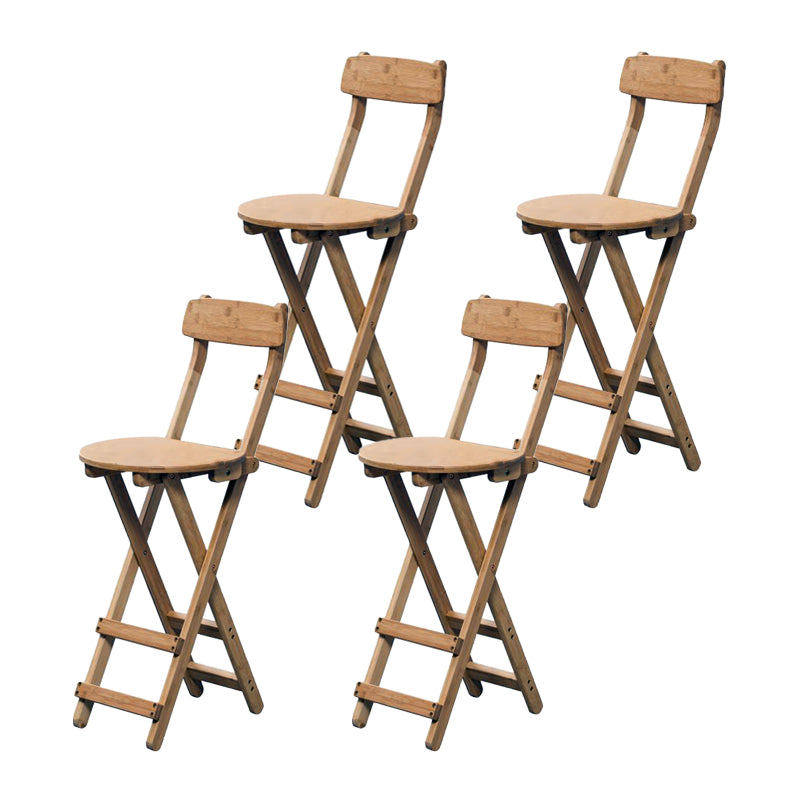Modern Armless Foldable Counter Stool Wood Household Bar Stool with Pedal Natural 4 Piece Set Counter Stool(27"H) Clearhalo 'Bar Furniture' 'Bar Stools' 'bar_stools' 'furn' 'furn_bar_stools' 'furniture_bar_stools' 'Kitchen & Dining Furniture' 'kitchen&dining_furn' 'kitchen' 'kitchen_furn' Furniture' 4537174