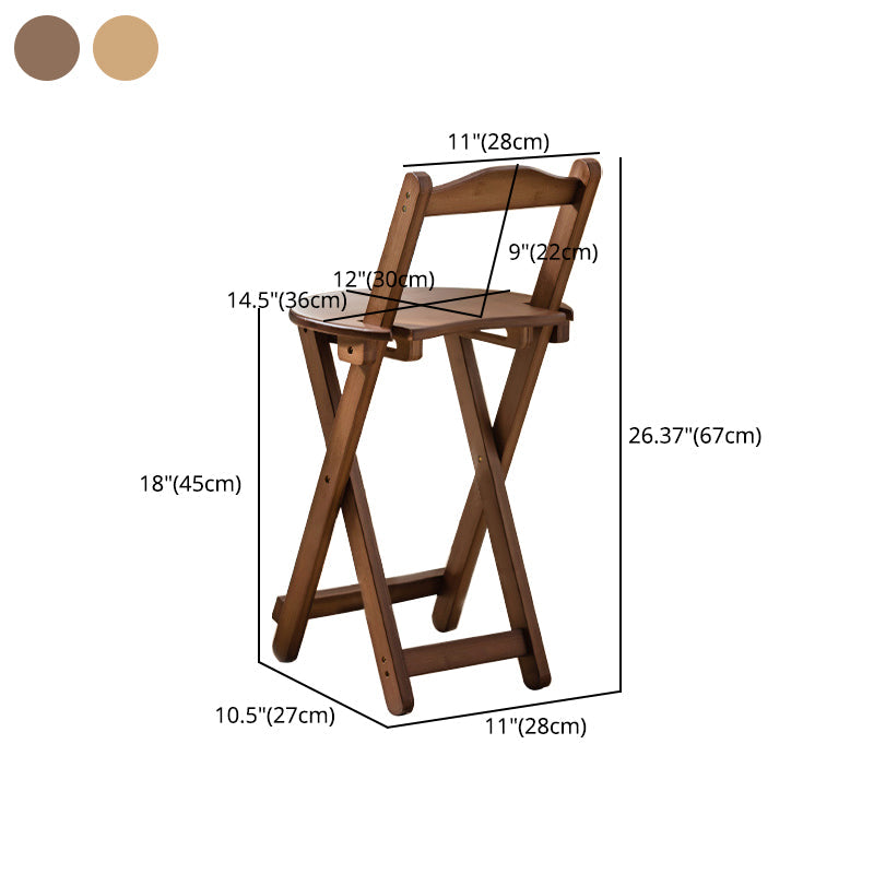 Modern Armless Foldable Counter Stool Wood Household Bar Stool with Pedal Clearhalo 'Bar Furniture' 'Bar Stools' 'bar_stools' 'furn' 'furn_bar_stools' 'furniture_bar_stools' 'Kitchen & Dining Furniture' 'kitchen&dining_furn' 'kitchen' 'kitchen_furn' Furniture' 4537181