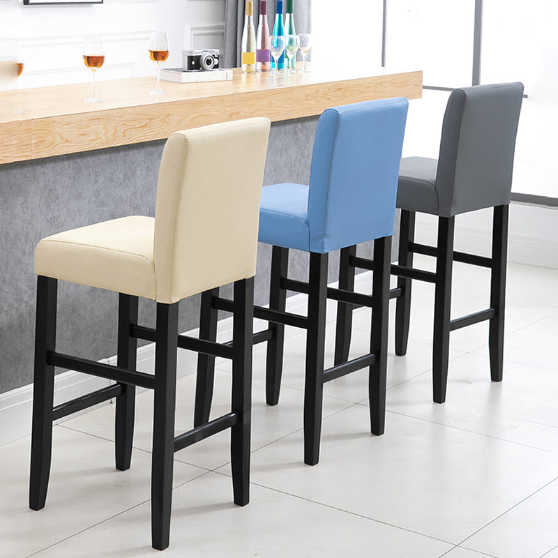 Contemporary Leather Solid Wood Barstool Bristol Bar Stool with Low Back Clearhalo 'Bar Furniture' 'Bar Stools' 'bar_stools' 'furn' 'furn_bar_stools' 'furniture_bar_stools' 'Kitchen & Dining Furniture' 'kitchen&dining_furn' 'kitchen' 'kitchen_furn' Furniture' 4537185