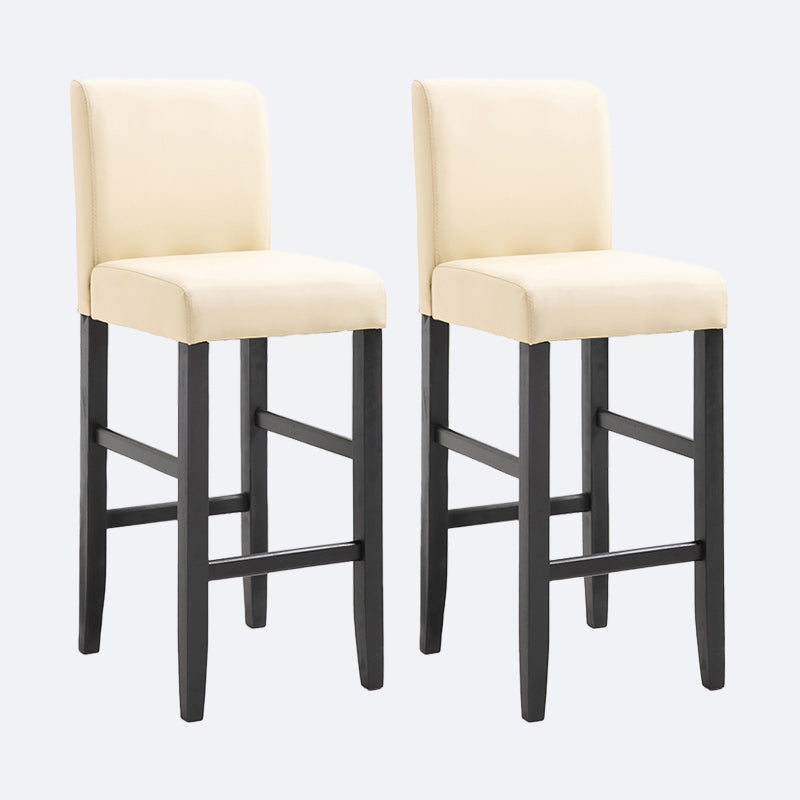 Contemporary Leather Solid Wood Barstool Bristol Bar Stool with Low Back Off-White 2 Piece Set Clearhalo 'Bar Furniture' 'Bar Stools' 'bar_stools' 'furn' 'furn_bar_stools' 'furniture_bar_stools' 'Kitchen & Dining Furniture' 'kitchen&dining_furn' 'kitchen' 'kitchen_furn' Furniture' 4537187