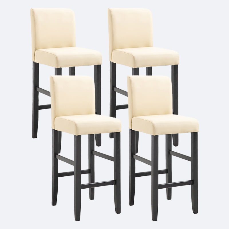 Contemporary Leather Solid Wood Barstool Bristol Bar Stool with Low Back Off-White 4 Piece Set Clearhalo 'Bar Furniture' 'Bar Stools' 'bar_stools' 'furn' 'furn_bar_stools' 'furniture_bar_stools' 'Kitchen & Dining Furniture' 'kitchen&dining_furn' 'kitchen' 'kitchen_furn' Furniture' 4537190