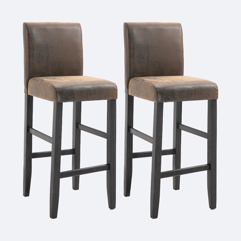 Contemporary Leather Solid Wood Barstool Bristol Bar Stool with Low Back Brown 2 Piece Set Clearhalo 'Bar Furniture' 'Bar Stools' 'bar_stools' 'furn' 'furn_bar_stools' 'furniture_bar_stools' 'Kitchen & Dining Furniture' 'kitchen&dining_furn' 'kitchen' 'kitchen_furn' Furniture' 4537200