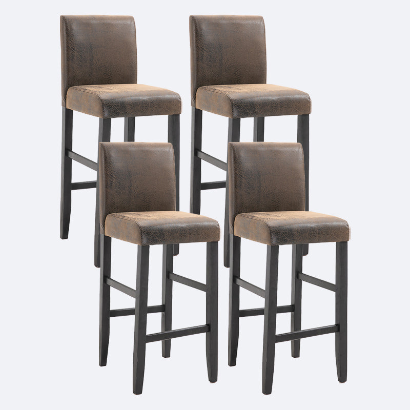 Contemporary Leather Solid Wood Barstool Bristol Bar Stool with Low Back Brown 4 Piece Set Clearhalo 'Bar Furniture' 'Bar Stools' 'bar_stools' 'furn' 'furn_bar_stools' 'furniture_bar_stools' 'Kitchen & Dining Furniture' 'kitchen&dining_furn' 'kitchen' 'kitchen_furn' Furniture' 4537202