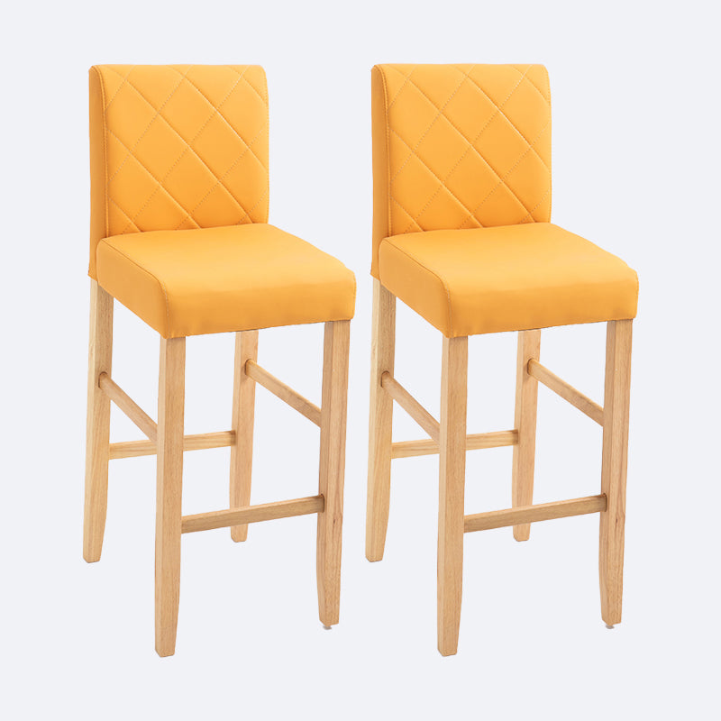Contemporary Leather Solid Wood Barstool Bristol Bar Stool with Low Back Natural Wood Orange 2 Piece Set Clearhalo 'Bar Furniture' 'Bar Stools' 'bar_stools' 'furn' 'furn_bar_stools' 'furniture_bar_stools' 'Kitchen & Dining Furniture' 'kitchen&dining_furn' 'kitchen' 'kitchen_furn' Furniture' 4537209