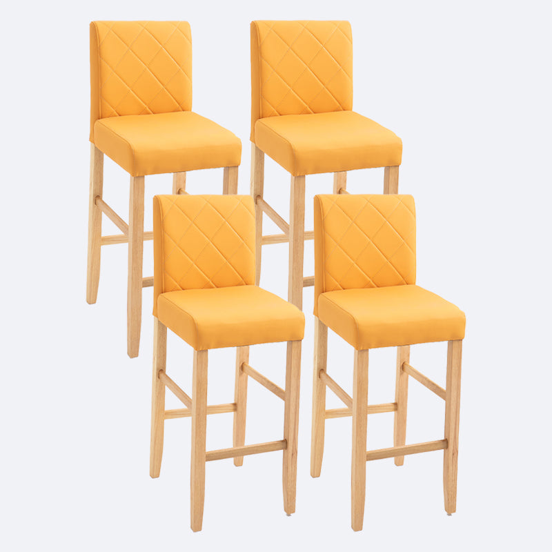 Contemporary Leather Solid Wood Barstool Bristol Bar Stool with Low Back Natural Wood Orange 4 Piece Set Clearhalo 'Bar Furniture' 'Bar Stools' 'bar_stools' 'furn' 'furn_bar_stools' 'furniture_bar_stools' 'Kitchen & Dining Furniture' 'kitchen&dining_furn' 'kitchen' 'kitchen_furn' Furniture' 4537210