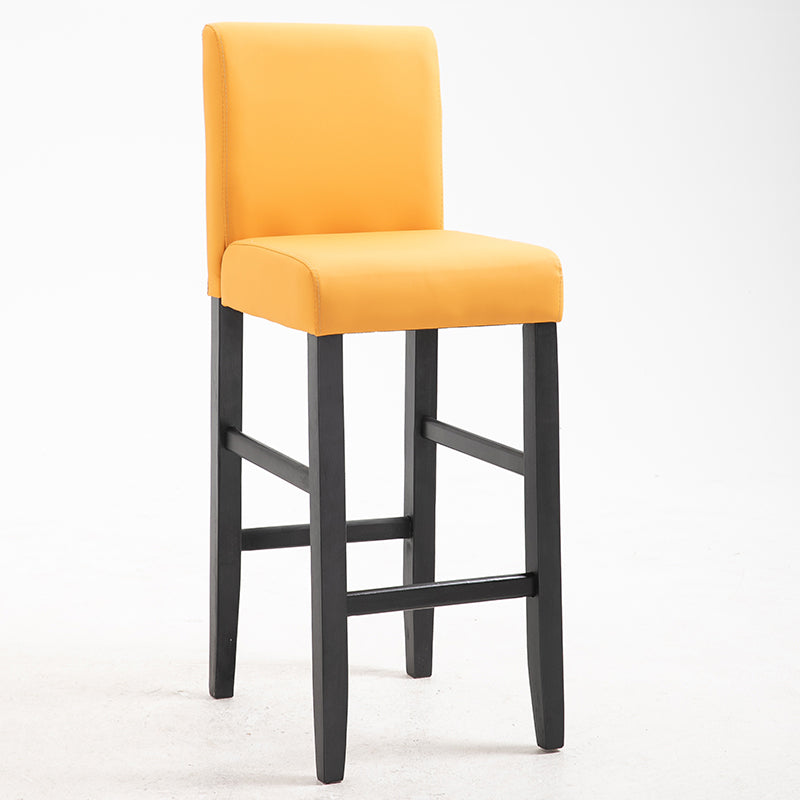 Contemporary Leather Solid Wood Barstool Bristol Bar Stool with Low Back Orange 1 Piece Clearhalo 'Bar Furniture' 'Bar Stools' 'bar_stools' 'furn' 'furn_bar_stools' 'furniture_bar_stools' 'Kitchen & Dining Furniture' 'kitchen&dining_furn' 'kitchen' 'kitchen_furn' Furniture' 4537211