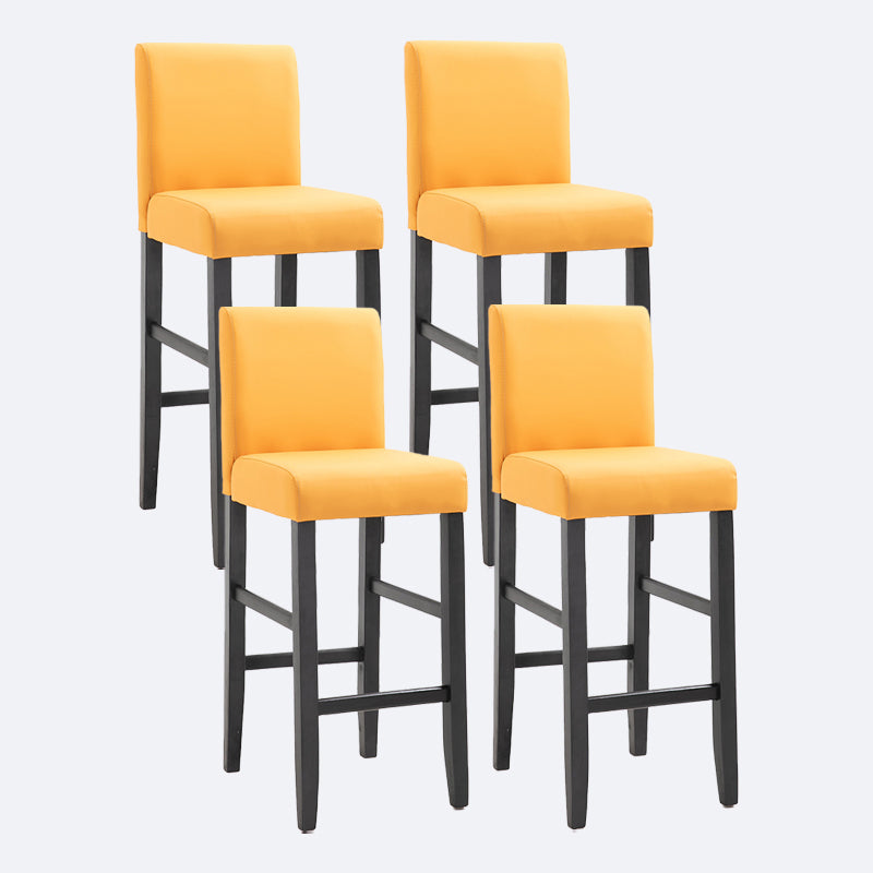 Contemporary Leather Solid Wood Barstool Bristol Bar Stool with Low Back Orange 4 Piece Set Clearhalo 'Bar Furniture' 'Bar Stools' 'bar_stools' 'furn' 'furn_bar_stools' 'furniture_bar_stools' 'Kitchen & Dining Furniture' 'kitchen&dining_furn' 'kitchen' 'kitchen_furn' Furniture' 4537213