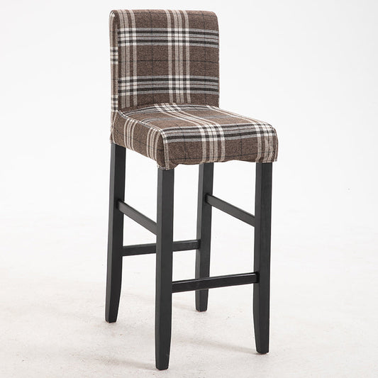 Contemporary Leather Solid Wood Barstool Bristol Bar Stool with Low Back Light Brown 1 Piece