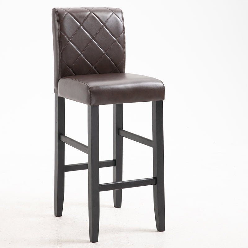 Contemporary Leather Solid Wood Barstool Bristol Bar Stool with Low Back Dark Brown 1 Piece Clearhalo 'Bar Furniture' 'Bar Stools' 'bar_stools' 'furn' 'furn_bar_stools' 'furniture_bar_stools' 'Kitchen & Dining Furniture' 'kitchen&dining_furn' 'kitchen' 'kitchen_furn' Furniture' 4537217