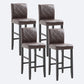 Contemporary Leather Solid Wood Barstool Bristol Bar Stool with Low Back Dark Brown 4 Piece Set Clearhalo 'Bar Furniture' 'Bar Stools' 'bar_stools' 'furn' 'furn_bar_stools' 'furniture_bar_stools' 'Kitchen & Dining Furniture' 'kitchen&dining_furn' 'kitchen' 'kitchen_furn' Furniture' 4537219