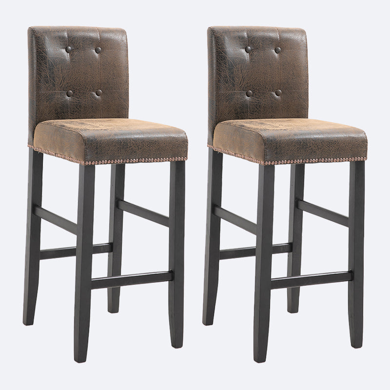 Contemporary Leather Solid Wood Barstool Bristol Bar Stool with Low Back Amber 2 Piece Set Clearhalo 'Bar Furniture' 'Bar Stools' 'bar_stools' 'furn' 'furn_bar_stools' 'furniture_bar_stools' 'Kitchen & Dining Furniture' 'kitchen&dining_furn' 'kitchen' 'kitchen_furn' Furniture' 4537221